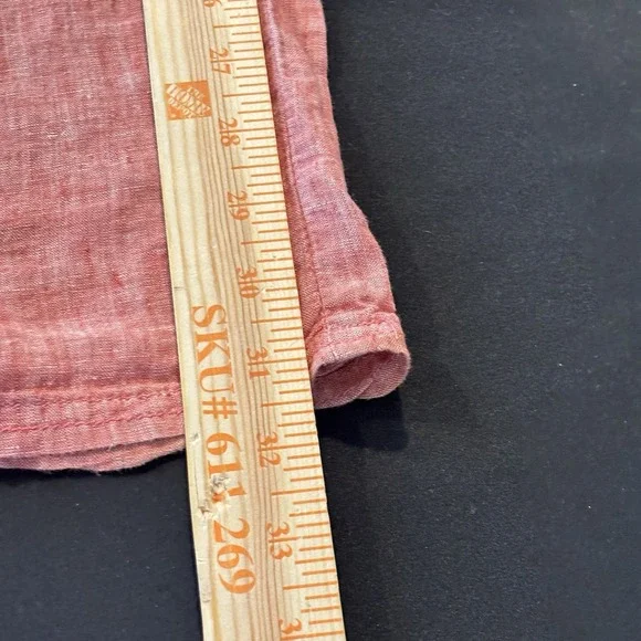 Women's Toad & Co Lina Pink Linen Pull-on Pants Ruched Capri XS Summer Coastal - Picture 8 of 11